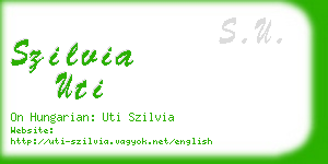 szilvia uti business card
